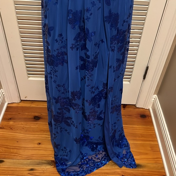 Lulus Captivating Essence Blue Sequin Backless Maxi Dress, Size Medium, NWT - Picture 7 of 17